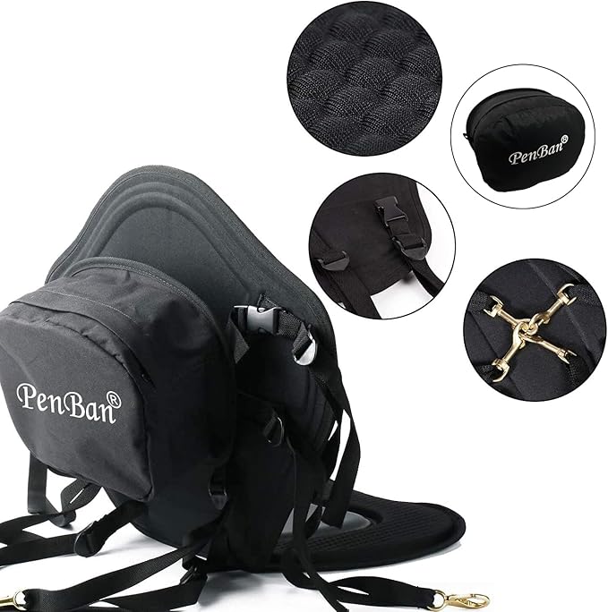 Universal Deluxe Kayak Seat Cushion with Storage Bag for Kayak,Padded Boat,SUP,Canoe,Fishing Boat,Seats with 4 Adjustable Straps