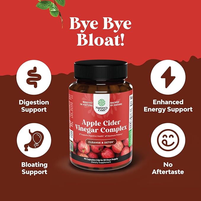 Cleansing Apple Cider Vinegar Capsules - ACV Cleanse and Detox Pills for Gut and Digestive Health with Slimming Cayenne - Extra Strength ACV Capsules for Gut Cleanse and Full Body Detox (30 Servings)