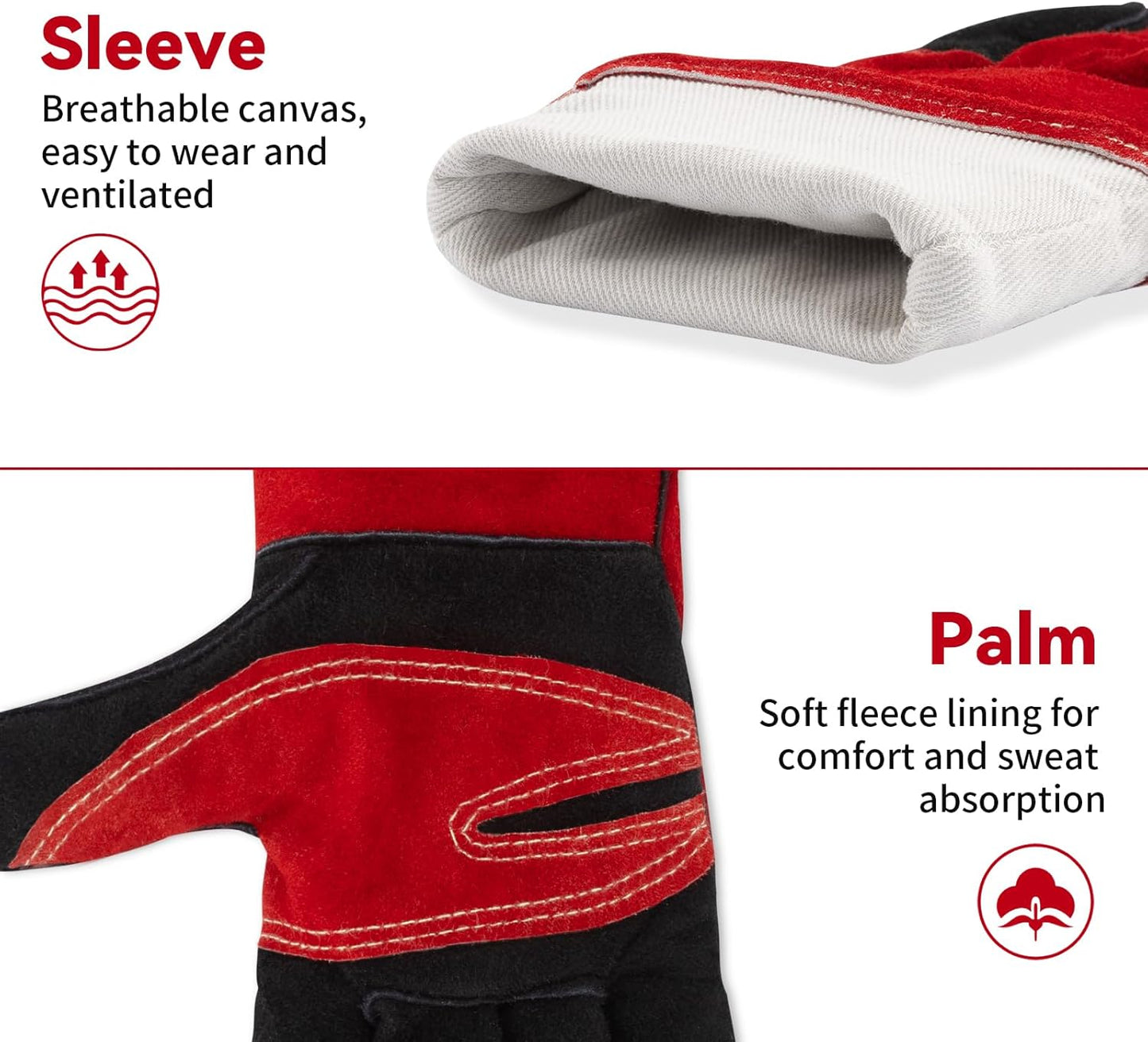 16 Inch Welding Gloves Heat Resistant 932°F for MIG/TIG/Stick Welding/Forging (M)