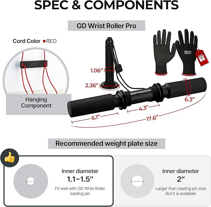 GD Hanging Wrist Roller Forearm Blaster- Forearm Strengthener Exercise Equipment Wrist Trainer for Muscle building and Injury prevention Hand Grip Strength