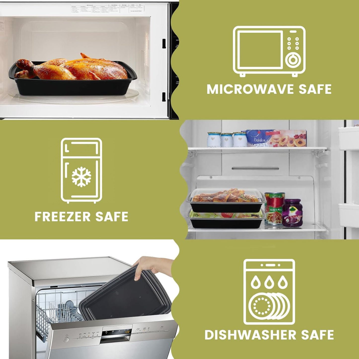 Meal Prep Containers Reusable - 48oz Food Storage Containers with Lids 30 Pack, To Go Food Containers for Meal Prep, Disposable To Go Container with Lids, BPA Free, Microwave/Dishwasher/Freezer Safe