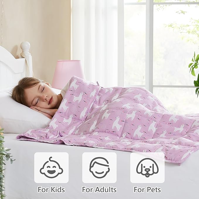 L'AGRATY Weighted Blanket - 36"x48" 5lbs Weighted Blanket Microfiber Material with Glass Beads Small Blanket for All-Season Summer Fall Winter Soft Thick Blanket