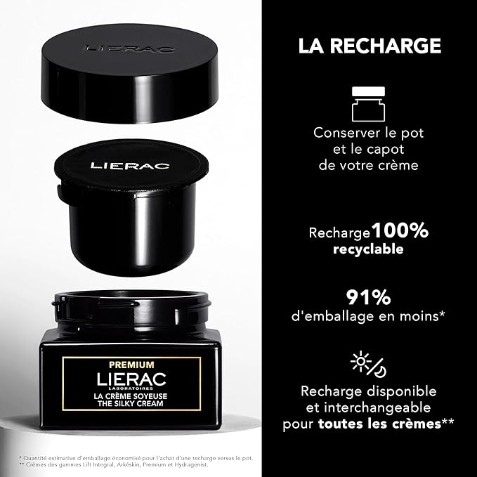 Lierac The Silky Face Cream - Age Defying, Wrinkle-Minimizing Face Moisturizer Cream for Woman, Fine Lines, Hydrating, Tightens & Smooths Skin with Niacinamide & Hyaluronic Acid, Sensitive Skin - 50ml