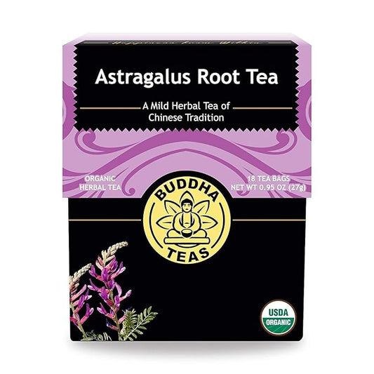 Buddha Teas Organic Astragalus Root Tea | 18 Bleach-Free Tea Bags | Made in the USA | Caffeine-Free | No GMOs
