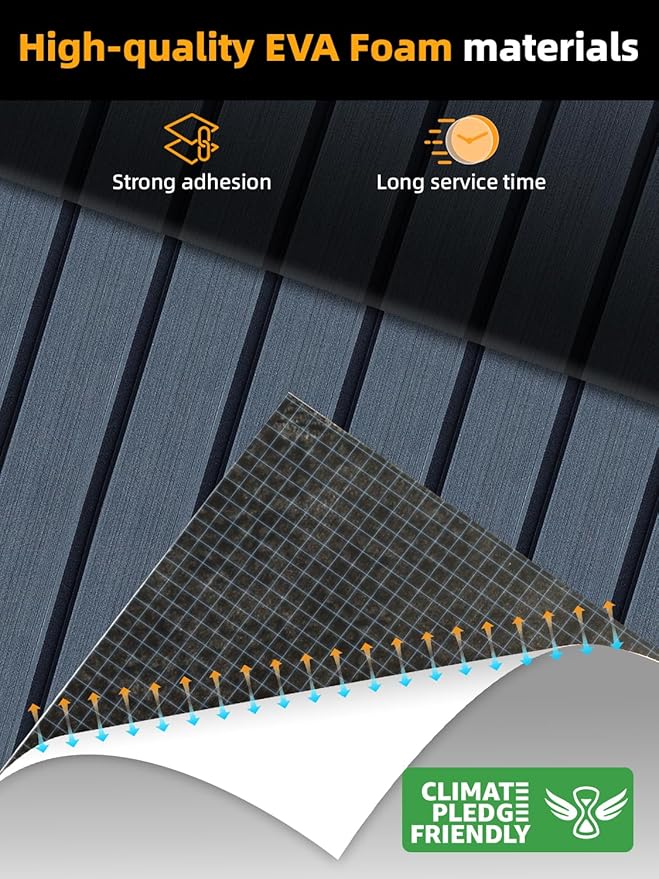 FOCEAN Boat Flooring EVA Foam Boat Decking Faux Teak Marine Flooring Boat Mat Boat Carpet Sheet for Motorboat RV Yacht Kayak Surfboard, 94.5"x 47.2"/35.4"/23.6"/15.7"