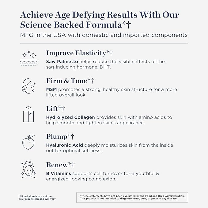 Beverly Hills MD Dermal Repair Anti-Aging Supplement - Hyaluronic Acid, Collagen, Vitamins for Smooth, Plump Skin (3)