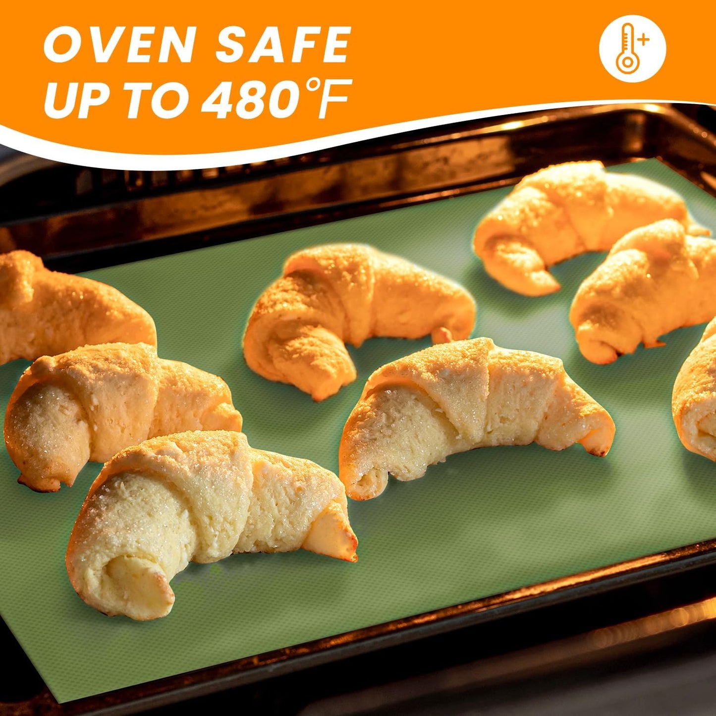 Silicone Baking Mat Roll - Best German Silicone - Heat Resistant Baking Macaron Bread Mat, Non-stick Pastry Mat, Reusable Dough Rolling Mat Cookie Sheet