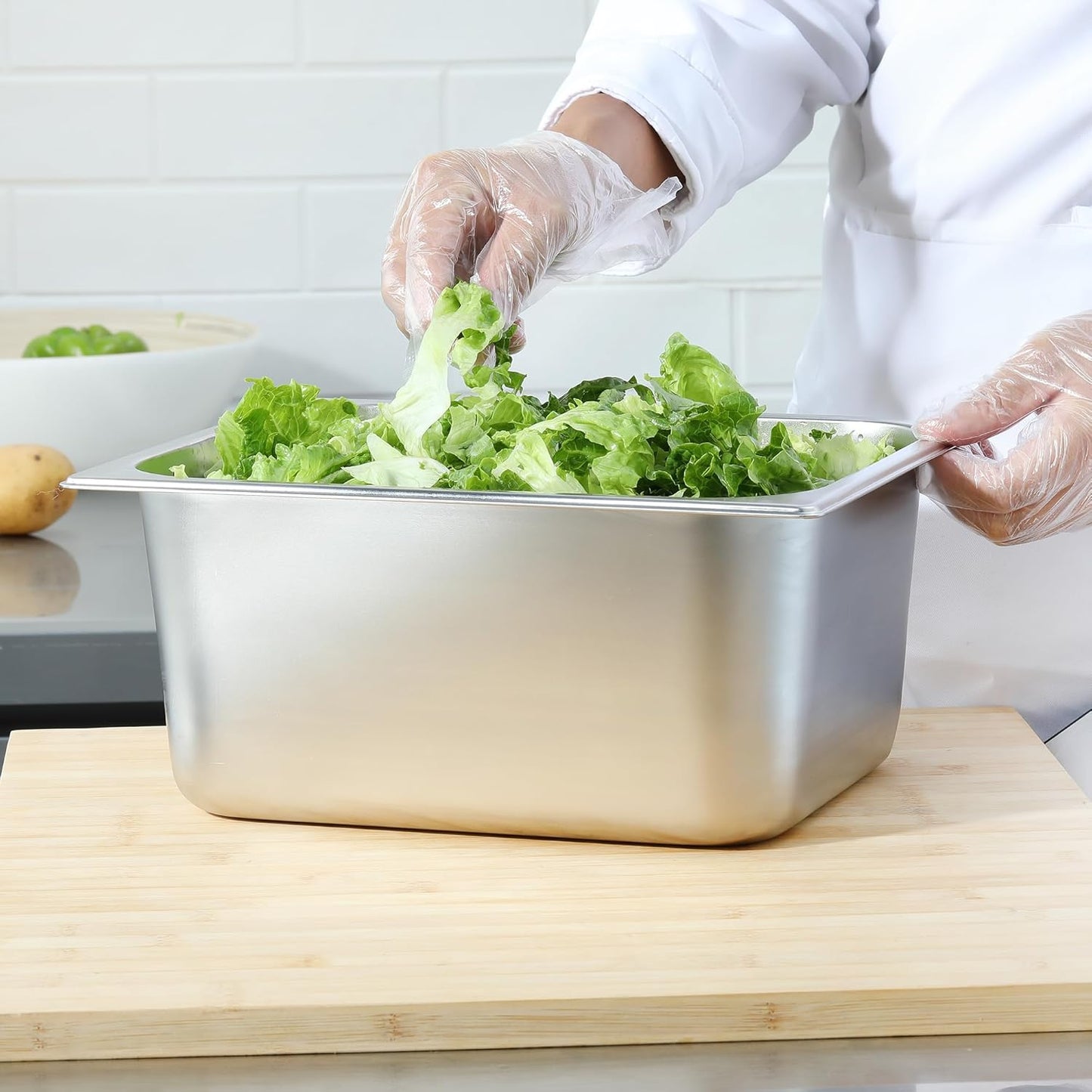 6-Pack Steam Table Pan Half Size 6 Inch Hotel Pan, Stainless Steel Metal Food Pan for Restaurant Food Container Warming Pans for Daily Use and Commercial