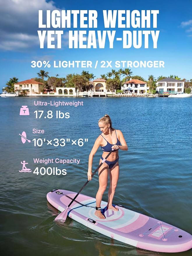 Niphean（Ultra-Light）Inflatable Paddle Board with (Beginner Friendly) StabilTrac Fin and Durable SUP Accessories, 10' Stand Up Paddle Boards for Adults & Youth, Versatile Yoga Paddle Board, Gift Ideas