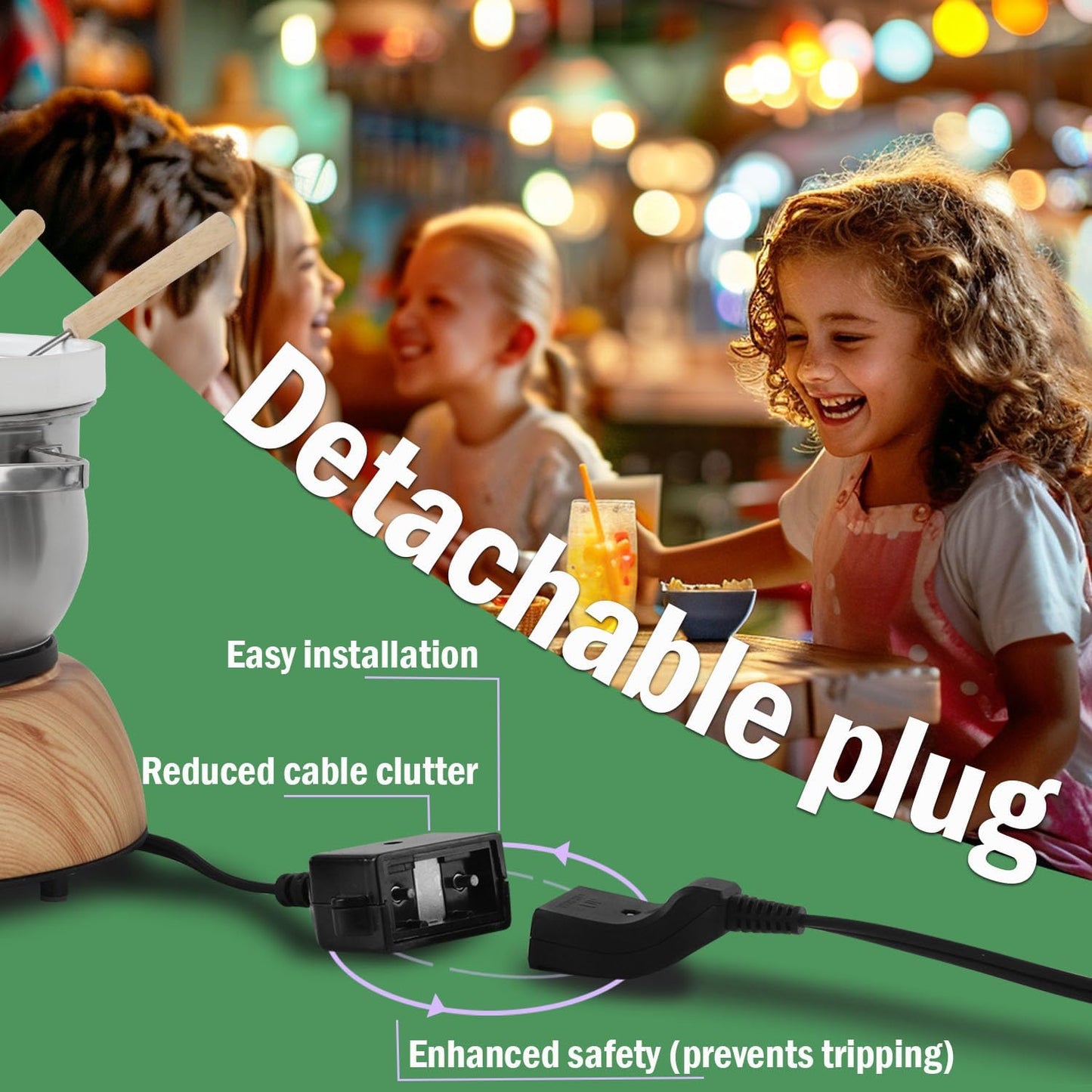 Artestia1500W Electric Swiss Fondue Set for Melting Chocolate Cheese Pot Sets with Temperature Control for Oil Broth Fondue Party, 8 Colored Fondue Forks