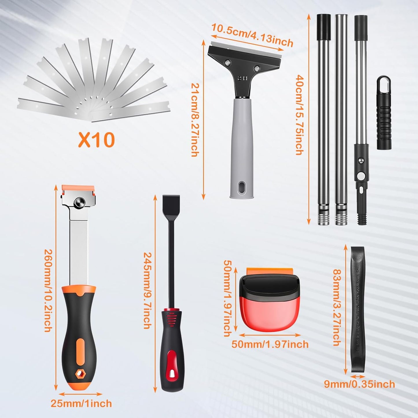 Tallew 12 Pcs Plastic Scraper Tool Razor Blade Plastic Pick Putty Knife Non Scratch Tool Set for Window Floor Label Removal Stickers Paint Cleaning Tile Floors Walls Labels Oil Stains(Bright Color)