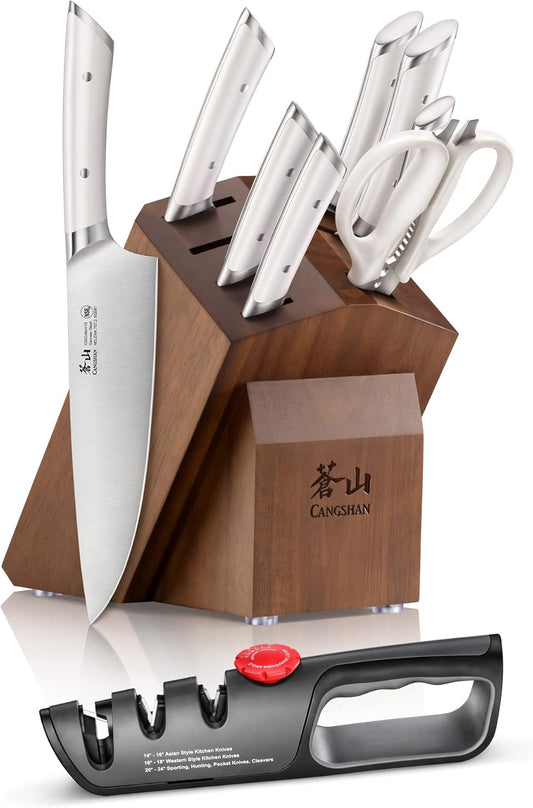 Cangshan HELENA Series German Steel Forged Knife Block Set (10-Piece, White)