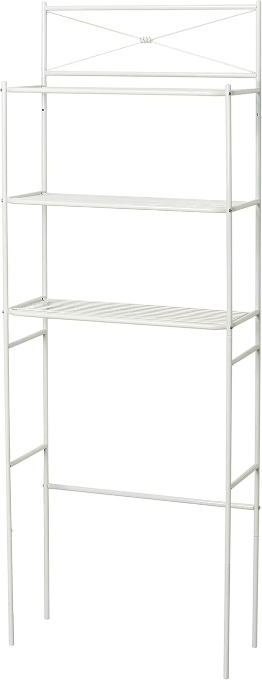 Zenna Home Over the Toilet Storage Shelf Space Saver, Behind Toilet Bathroom Organizer and Storage, Metal Bathroom Organizer with 3 Shelves, White