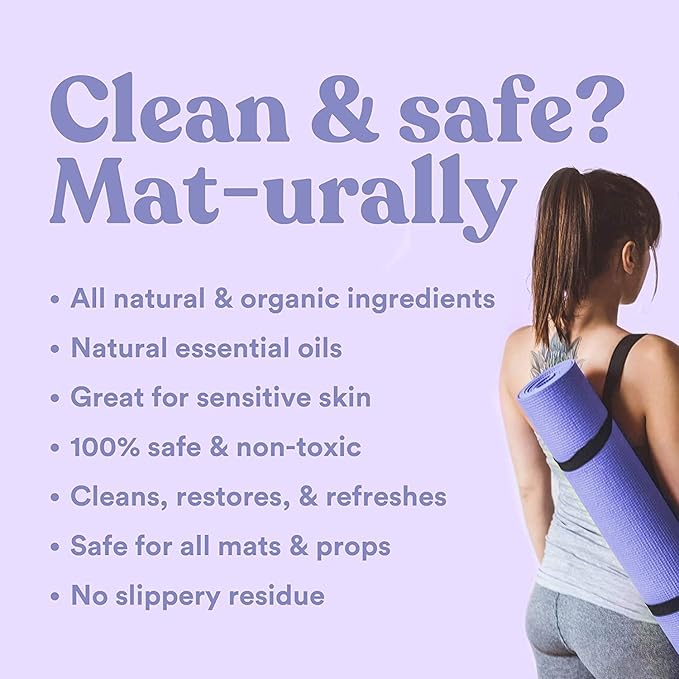 ASUTRA Yoga Mat Cleaner Spray Bundle (Peaceful Lavender), 4 fl oz (Pack of 2) - No Slippery Residue, Organic Essential Oils, Deep-Cleansing for Fitness Gear & Gym Equipment