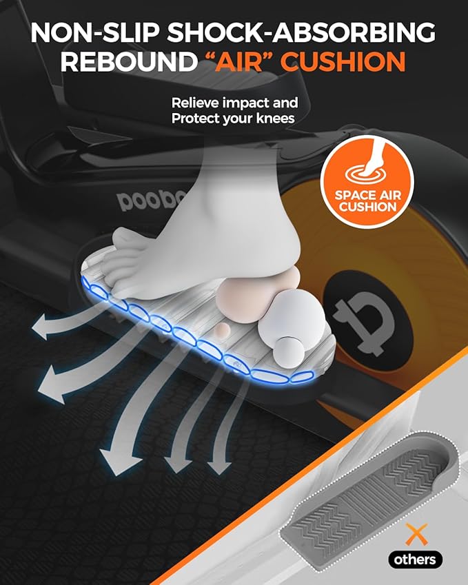 pooboo Elliptical Machine, Elliptical Exercise Machine with 16-Level Resistance&Hyper-Quiet Magnetic Driving System, Elliptical Machine for Home with LCD Monitor&15.5IN Stride, 350LBS Weight Capacity