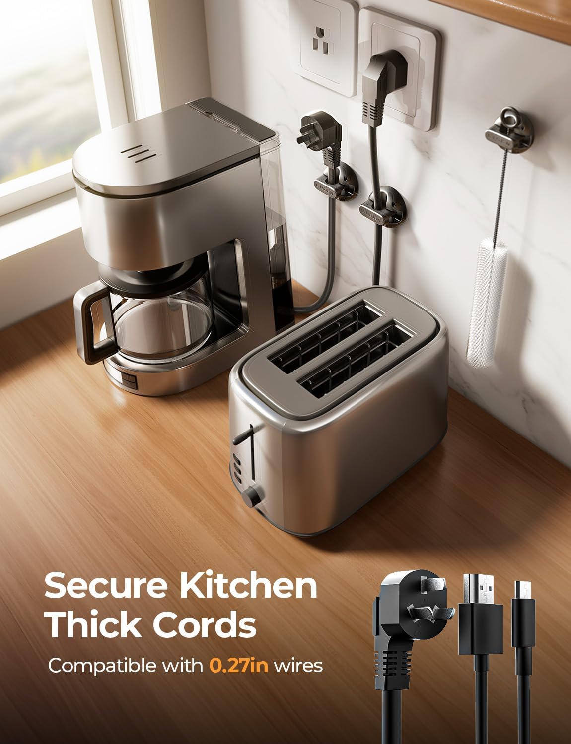 8 Pack Charging Cord Organizer [1S Snap-on] LISEN Magnetic Charging Cord Holder, Easy Open Cable Holder with Strong Adhesive, Cable Management Clips Neatly for Nightstand, Desk, Home, Office, Car