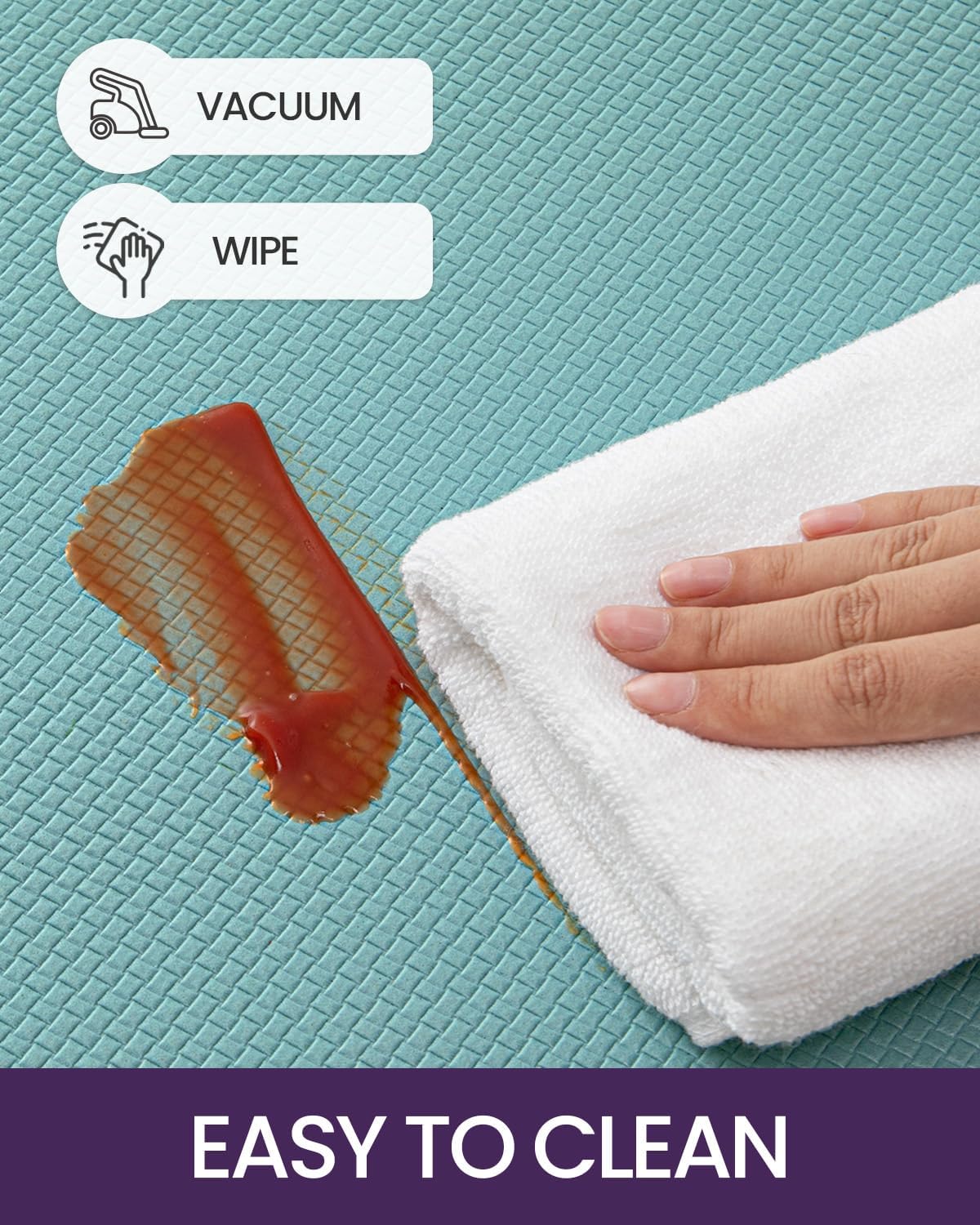 DEXI Kitchen Floor Mats Cushioned Anti Fatigue,17x29+17x59, Standing Runner Rug Waterproof, Comfort Memory Foam Padded for Front Sink Laundry Set of 2, Turquoise