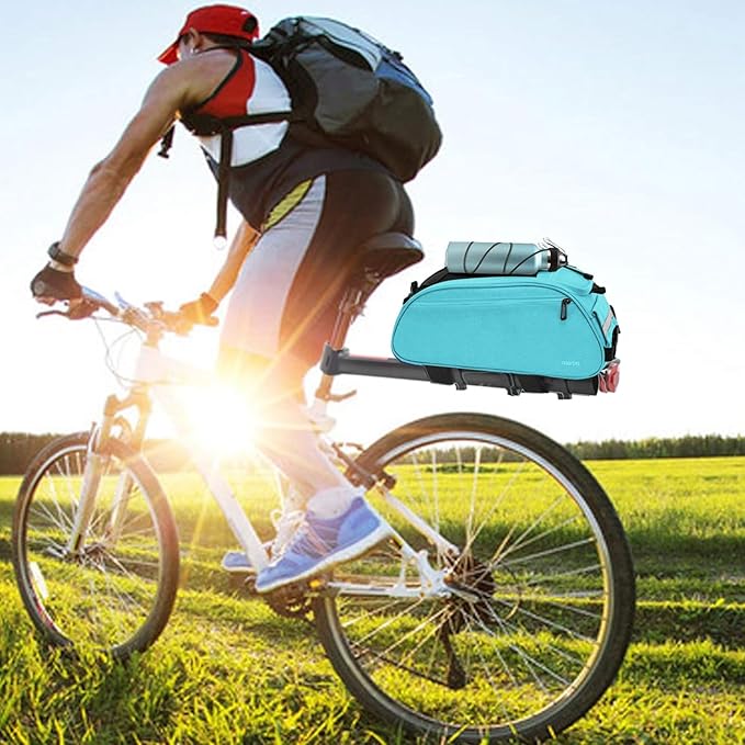 MOSISO Bike Rack Bag, Waterproof Bicycle Trunk Pannier Rear Seat Pouch Cycling Bike Carrier Backseat Storage Luggage Saddle Shoulder Bag