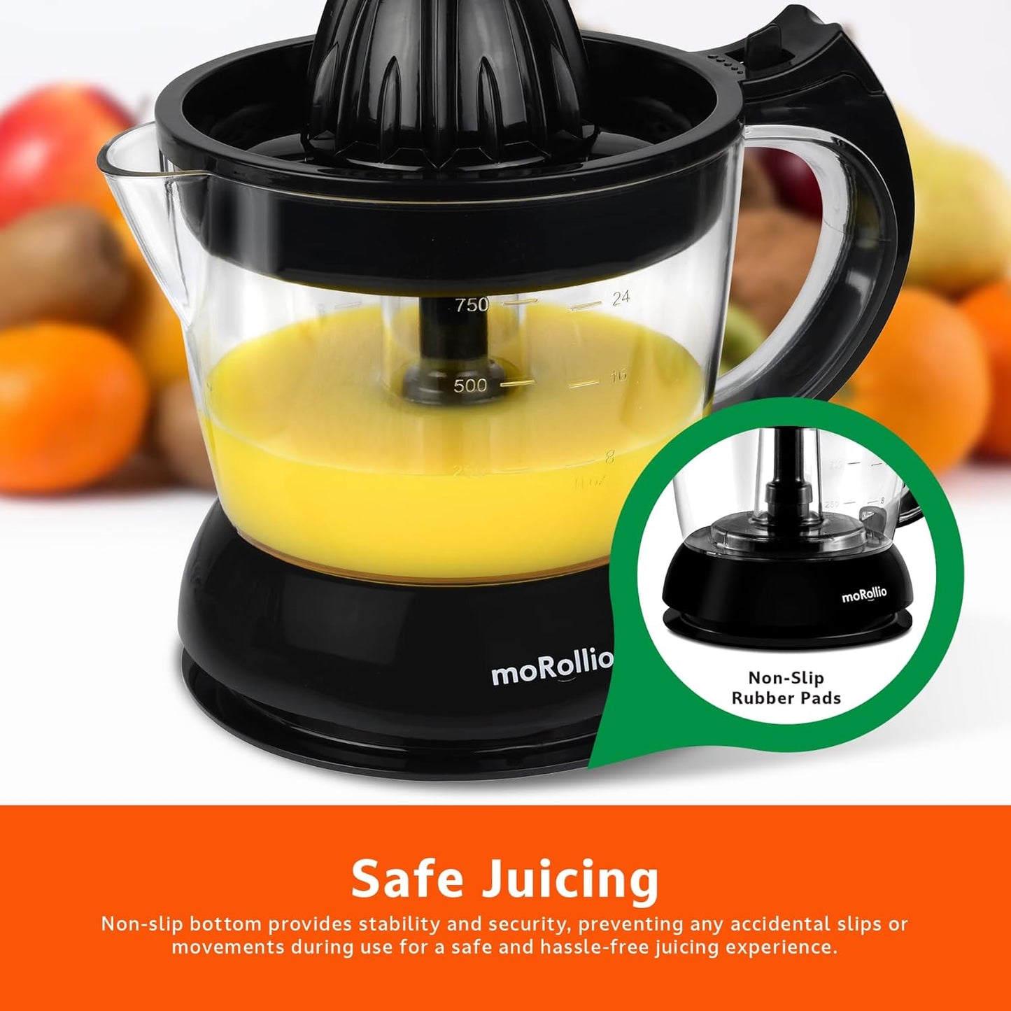 Electric Citrus Juicer, Compact Space-Saving Orange Juicer, 24oz | Adjustable Pulp Control, for Oranges, Grapefruits, Lemons and Limes
