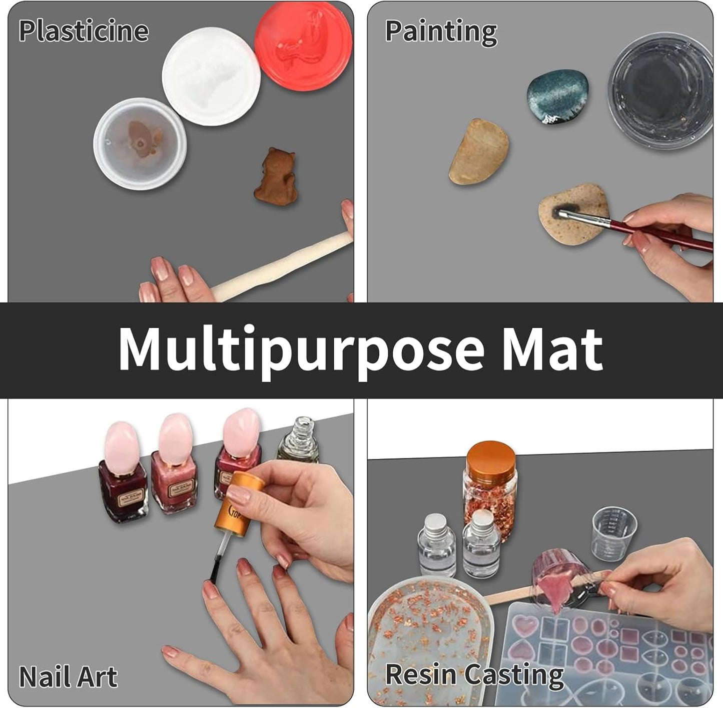 Super Large Silicone Mat, 120"x24"(305cmx60cm) Silicone Mats for Kitchen Counter, Non-Slip Heat Resistant Mat,Thicken Kitchen Counter Mat, Waterproof Countertop Protector for Craft (Dark Grey)