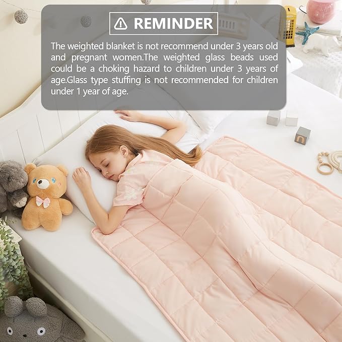 L'AGRATY Weighted Blanket - 36"x48" 3lbs Weighted Blanket Microfiber Material with Glass Beads Small Blanket for All-Season Summer Fall Winter Soft Thick Blanket