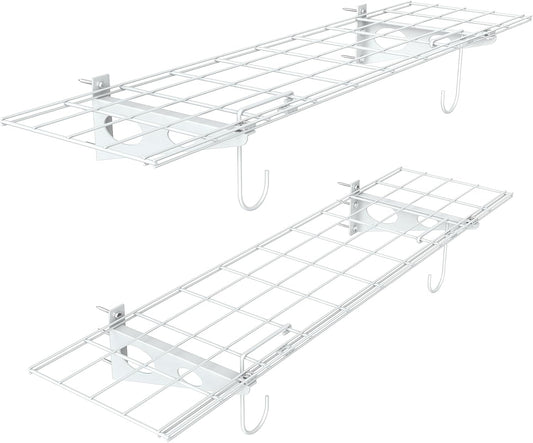 WALMANN 2-Pack Garage Wall Shelves, 1 x 4 ft/12 * 48 inch Wall Mounted Storage Shelves for Garage Heavy Duty Floating Shelving, Holds Up to 220 Lbs(White)