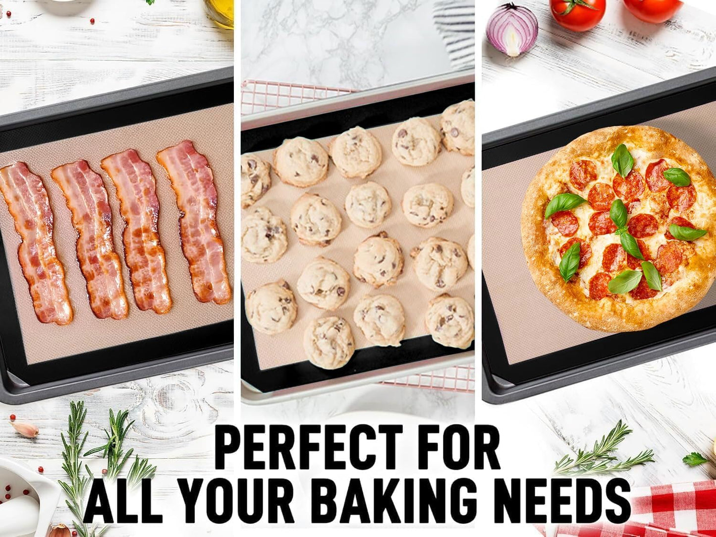 Zulay Kitchen Silicone Baking Mat Sheet Set - Reusable Baking Mat Nonstick - Half Sheet Baking Mat For Oven (Black, 1 Pack)