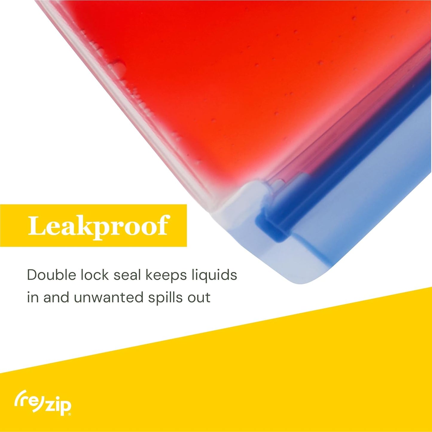 (re) zip Half Gallon Reusable Storage Bags | BPA-Free, Leak proof, Airtight, 100% Food-Grade for Lunch Meat, Food Storage and Freezer Use, 64 Ounces | 4-Pack