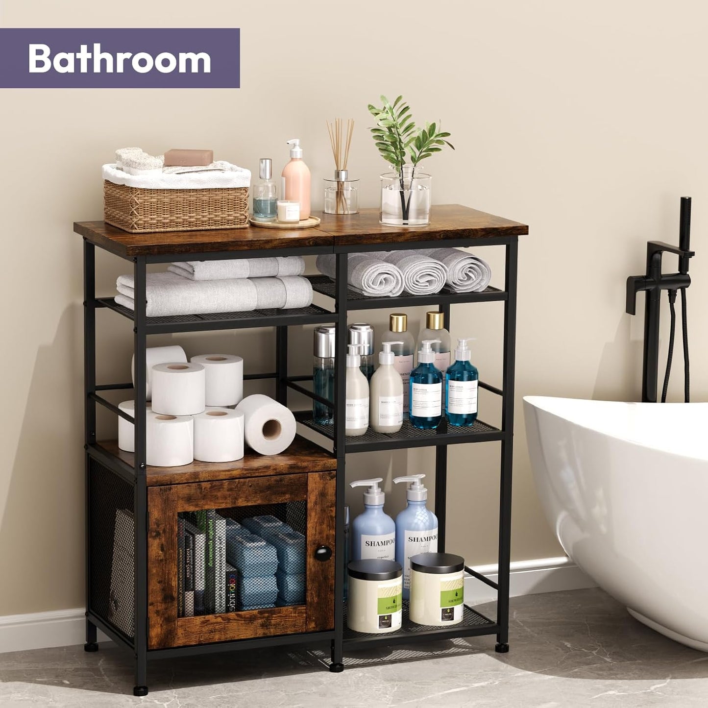 SWTYMIKI Coffee Bar Cabinet Station - Farmhouse Small Coffee Stand Station with Doors, Rustic Storage Organizer for Kitchen, Buffet Sideboard Cabinet Table for Home, Office, Corner, Bar, Espresso