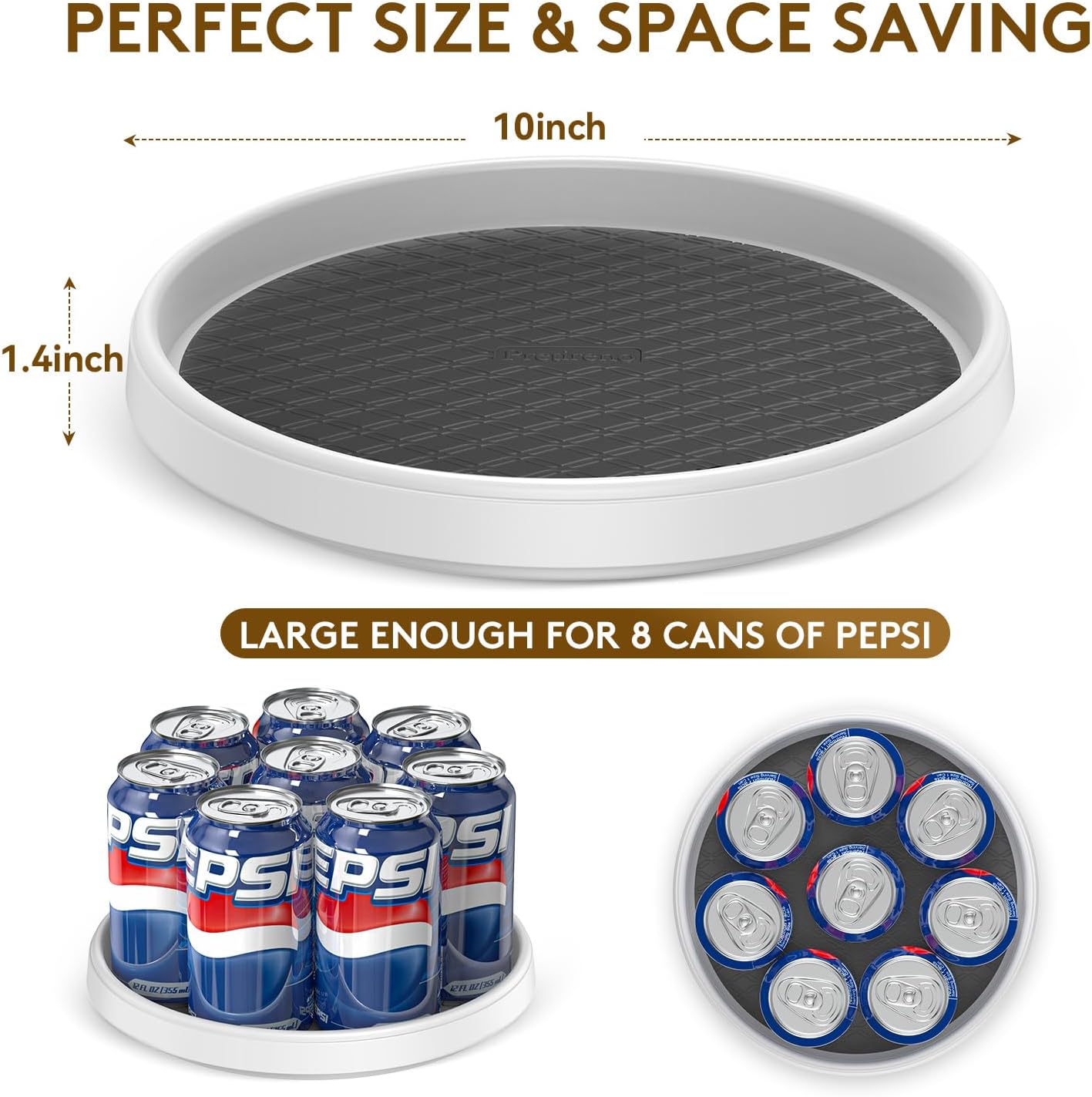 Lazy Susan Turntable Organization for Kitchen Storage, Cabinet Organizer for Pantry,Countertop,Vanity,Table 10 Inch,Rotating Tray Organizing Spice Rack,Fridge,Bathroom,Makeup,Non-Skid