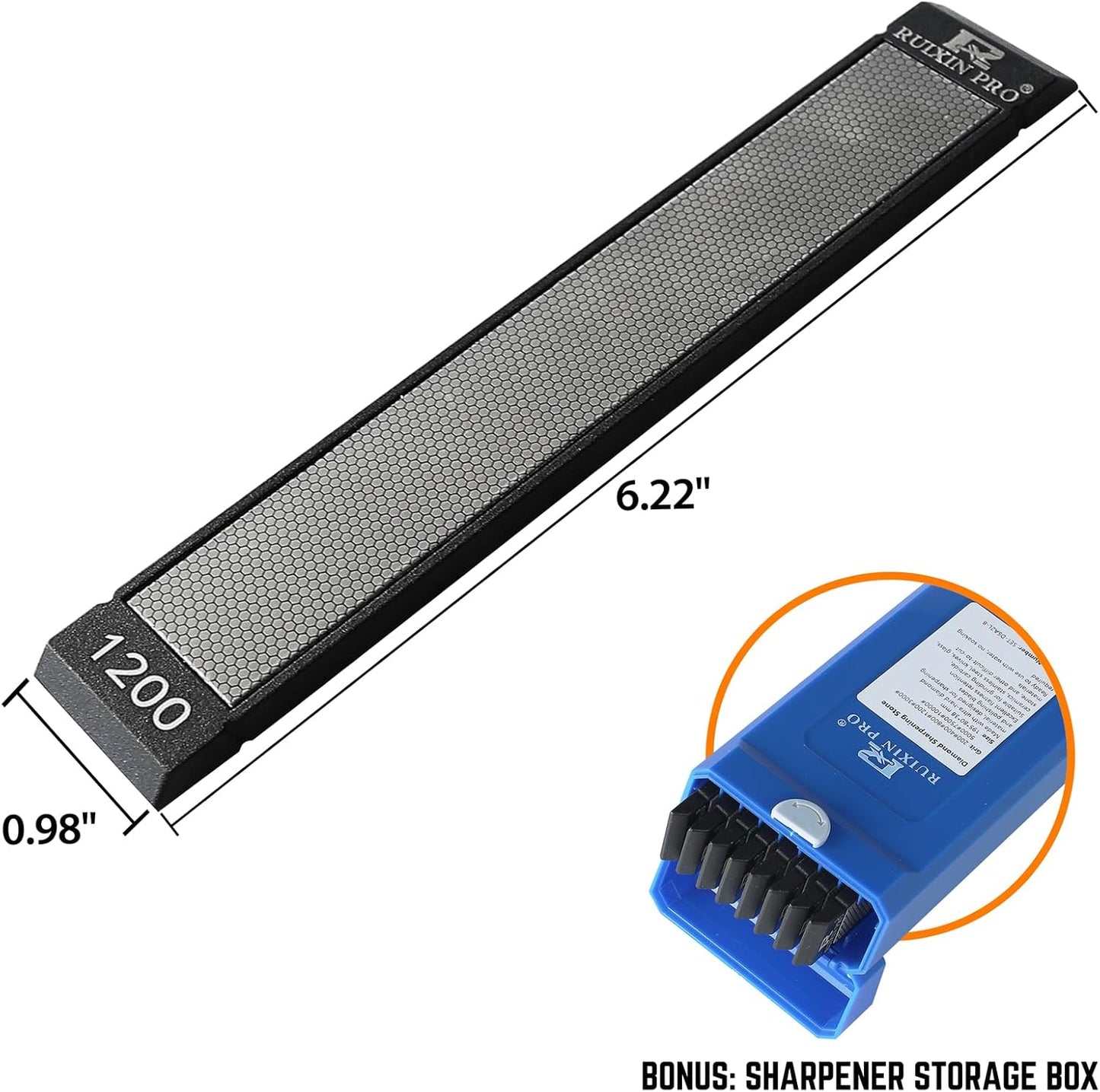 RUIXIN PRO 8 Pcs Diamond Knife Sharpening Stones for RUIXIN PRO RX-008 RX-009 Knife Sharpener Fixed - Angle Kit, Professional Whetstone Set With Base: 200/400/800/1200/3000/5000/7500/10000 Grit