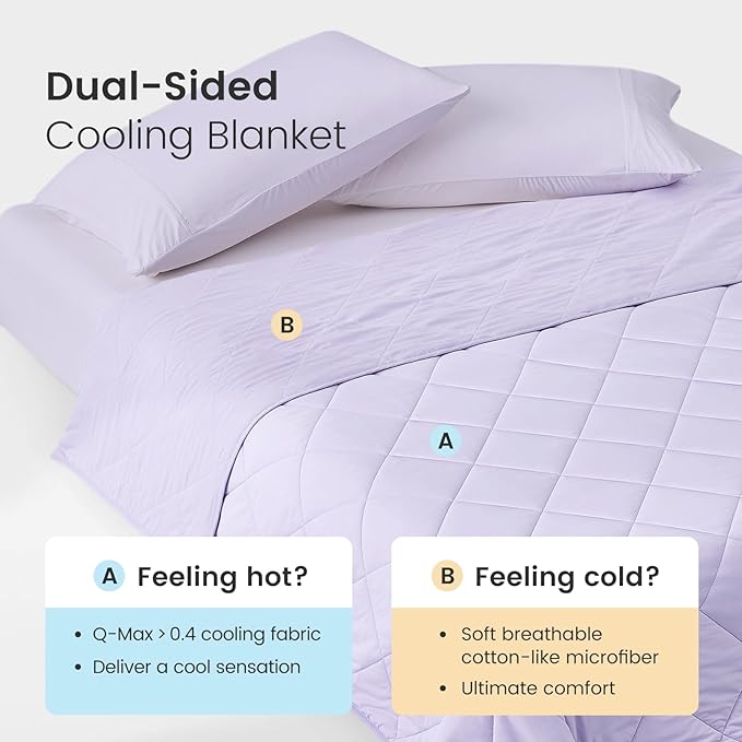 Cozy Bliss Cooling Throw Blanket for Hot Sleepers, Q-Max 0.4 Cooling Comfort 50x70, Cold Blankets for Night Sweats Sleeping, Ultra-Cool Lightweight Breathable Summer Blanket for Bed Travel