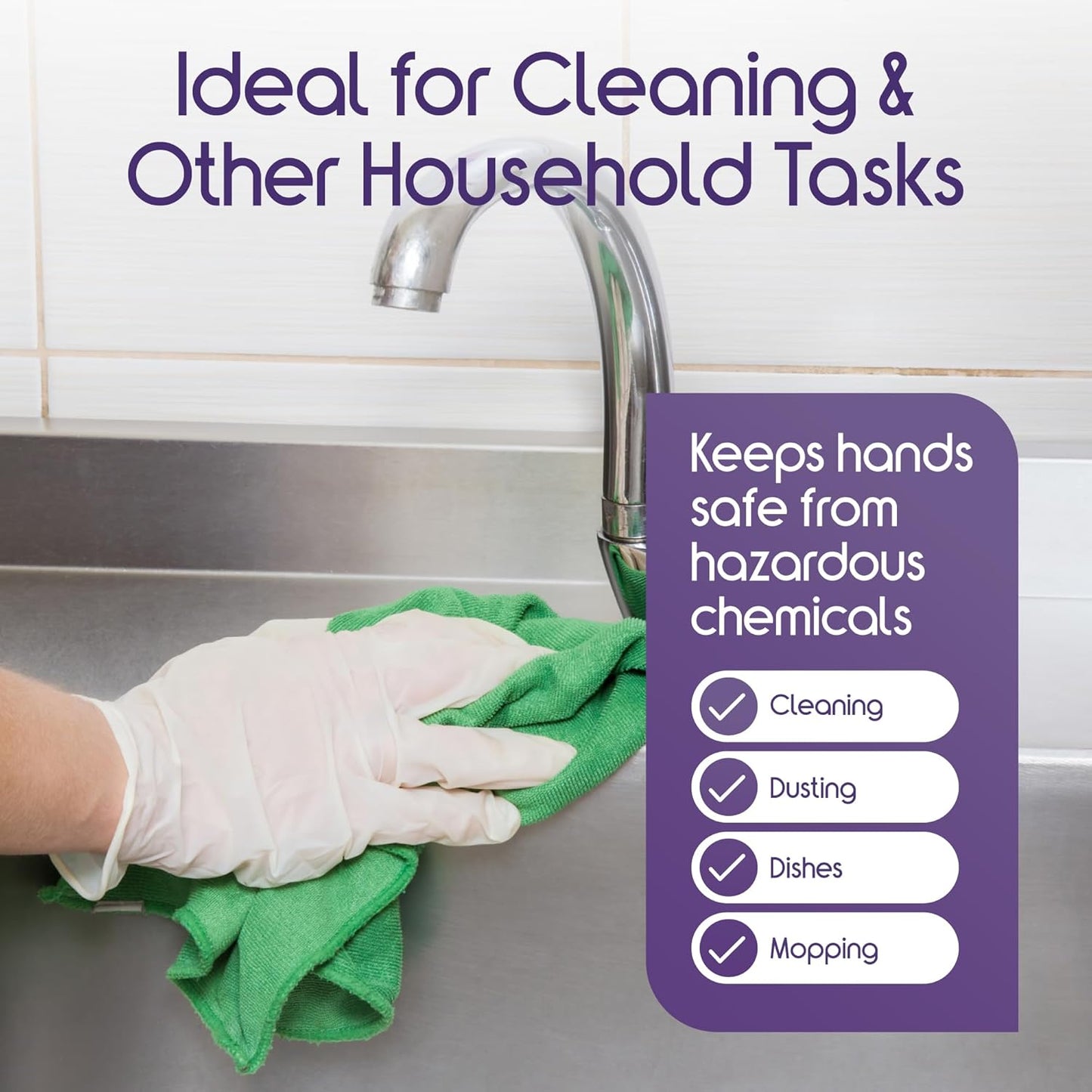 Inspire Exam Grade Powder & Latex Free Stretch Vinyl Gloves, Extra Large, 100 Count