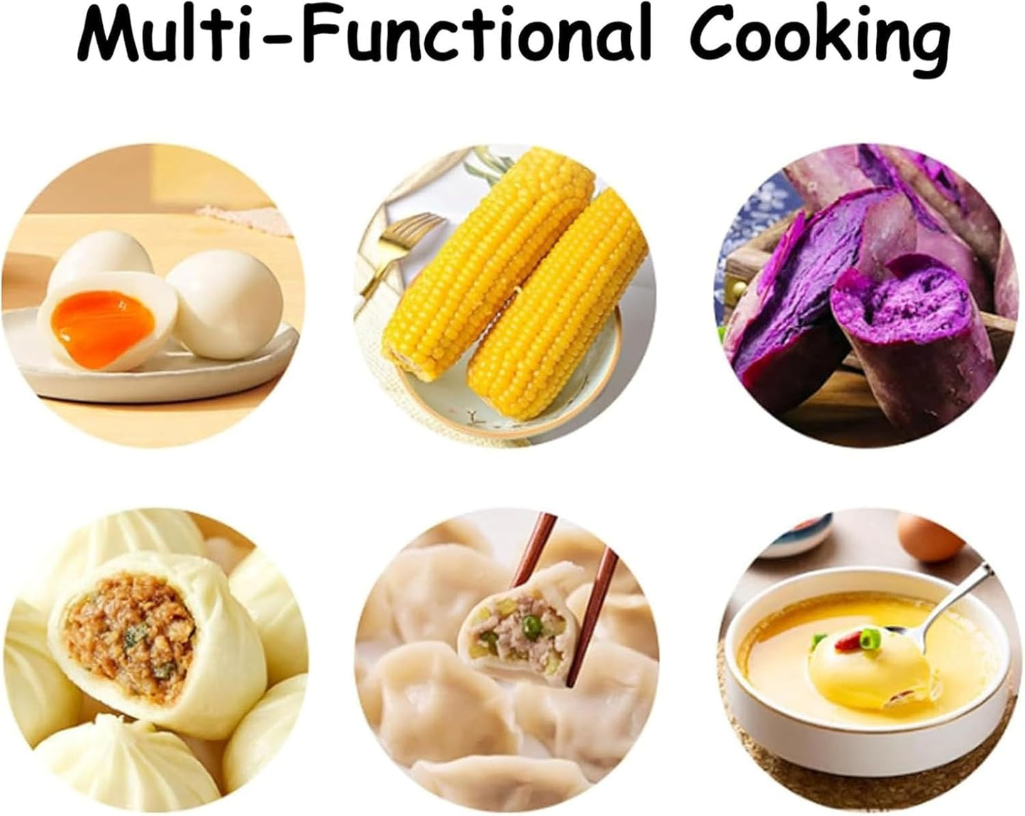 Sunny Side Master Egg Cooker, Multi-functional 6-Egg Rapid Cooking Capacity, Electric Poacher with Stainless Steel Design, For Soft Medium Hard Boiled Eggs and Omelettes (1Pcs)