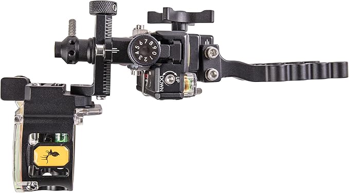 Trophy Ridge React One Pro Bow Sight - Accuracy up to 100 Yards, Tool Less Windage and Elevation Adjustability, 2nd/3rd Axis Leveling, Adjustable Click Light