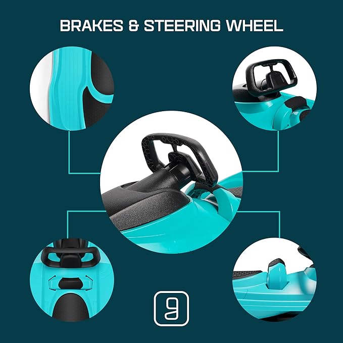 Snow Sled for Kids, Adults - Toboggan Sled, Easy Turning Steering Wheel, Anti-Slip Seat, Pull Up Brake, Durable Plastic Sled, Lightweight, Snow Sleds, Age 3+ 260 lbs