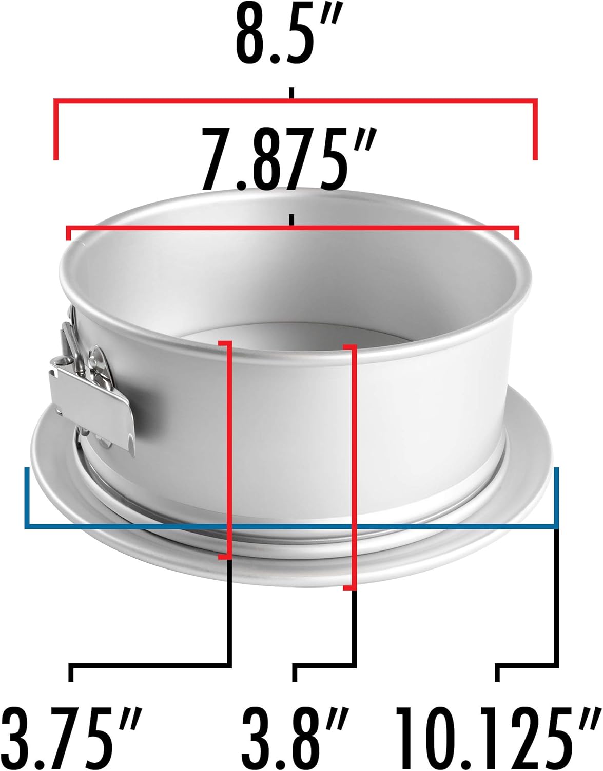 Fat Daddio's PSF-83 Anodized Aluminum Springform Pan, 8 x 3 Inch