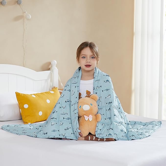 L'AGRATY Weighted Blanket - 36"x48" 5lbs Weighted Blanket Microfiber Material with Glass Beads Small Blanket for All-Season Summer Fall Winter Soft Thick Blanket