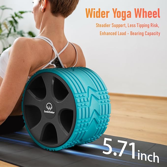 Back Roller, Back Wheel Targeted Back Pain Relief, Yoga Wheel Muscle Massage, Foam Roller for Trigger Point Therapy Physical, Stretching & Exercise, 880lbs Capacity, 10 Inch