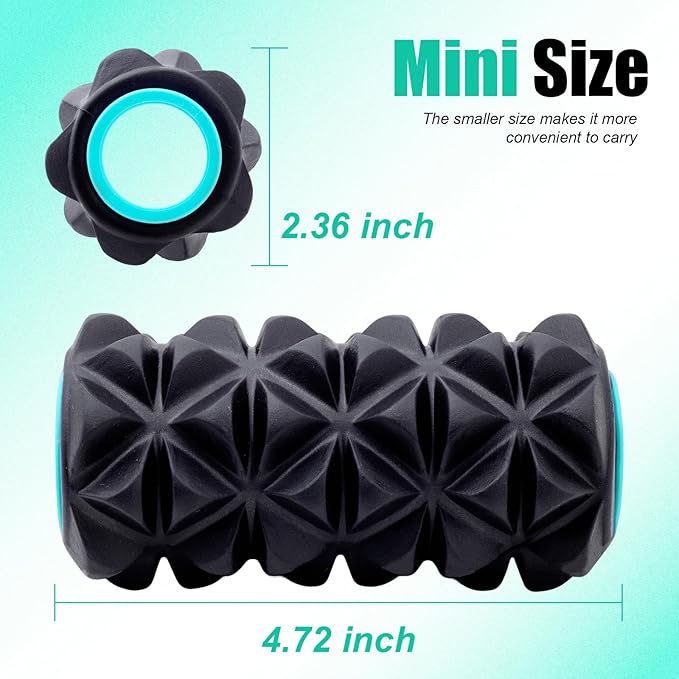 5 Pack Zomyove Foam Roller- Back Wheel for Deep Tissue Massage, XR Foot Massage Roller for Targeted Massage for Plantar Fasciitis and Foot Fatigue, Roller Kit for Physical Therapy & Exercise