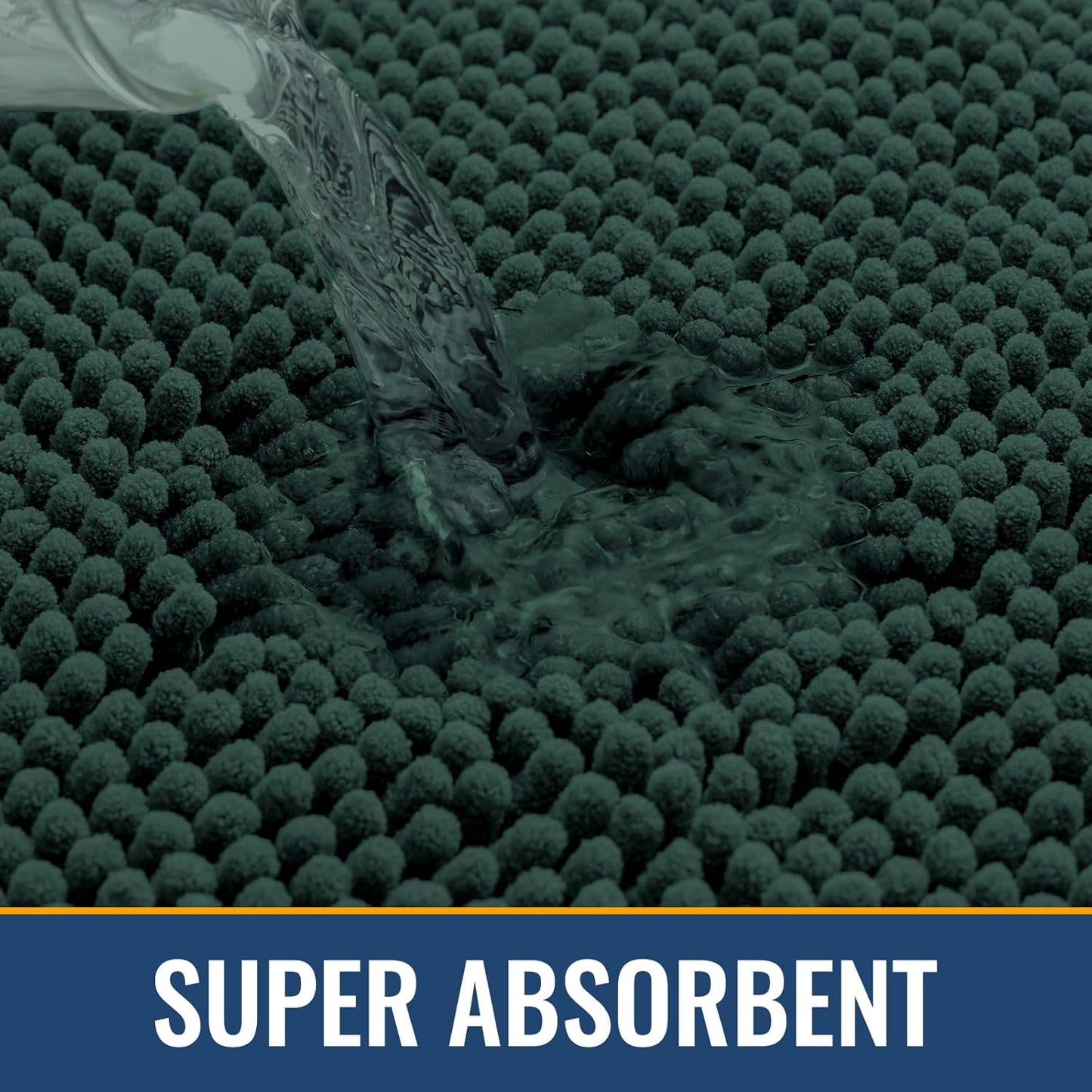 Arotive Bathroom Rugs 30x20, Extra Soft Absorbent Shaggy Chenille Bath Rugs, Machine Washable Rubber Backing Non-Slip Bath Mats for Bathroom Floor Tub and Shower Home Decor Accessories, Blackish Green