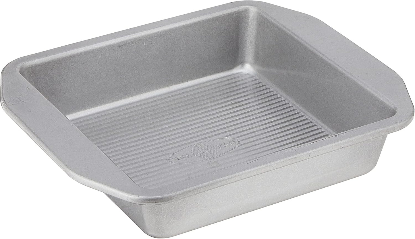USA Pan 12-Cup Muffin Pan and 8-Inch Square Cake Pan Aluminized Steel Bakeware Set