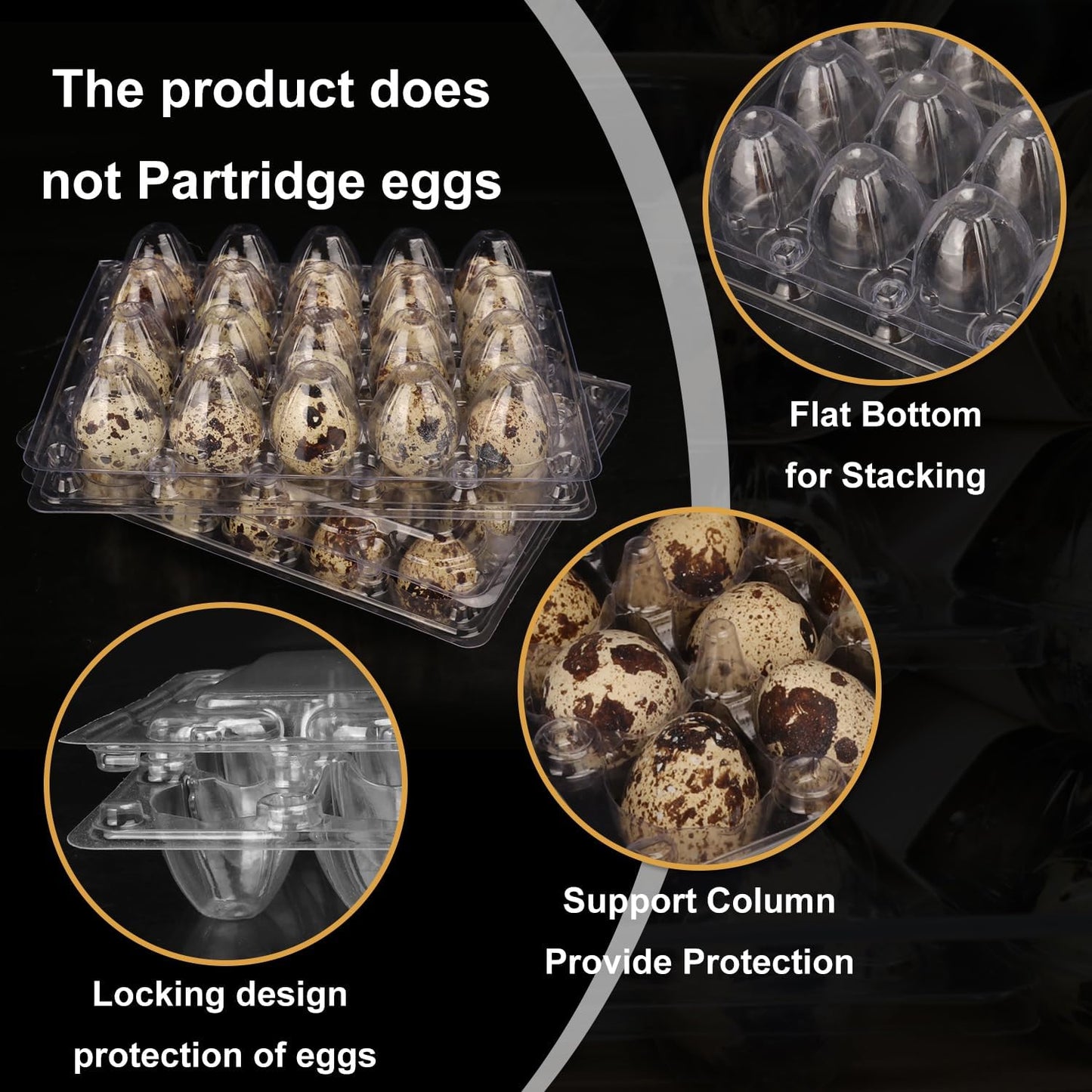 150 Pack Quail Egg Cartons, Clear Plastic Quail Egg Trays, Holds up to 20 Quail Eggs Securely - Your Ultimate Small Eggs Carton Holders for Bulk Storage and Display