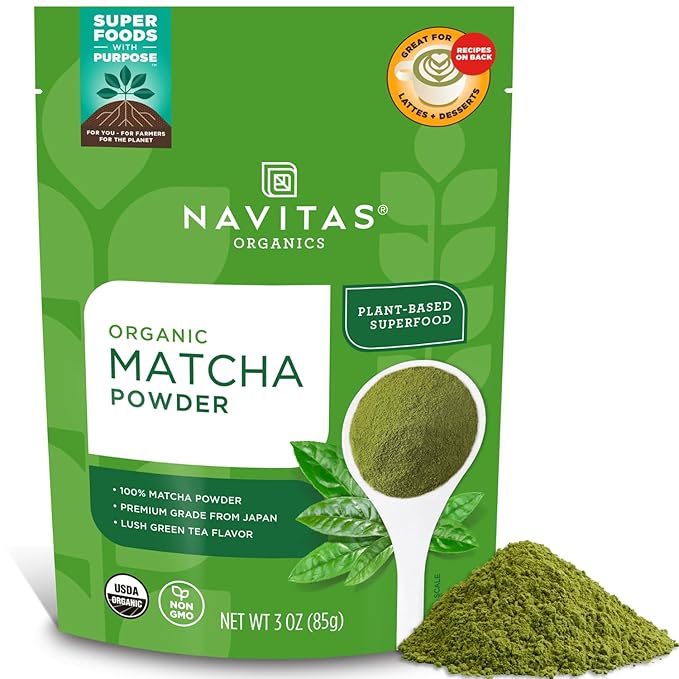 Navitas Organics Matcha Powder – For Tea, Lattes, Smoothies, Desserts & More – Energy & Antioxidants – Premium Culinary Grade – USDA Organic, Non GMO, Gluten Free, Kosher, Vegan (3oz. Bag 85 Servings)
