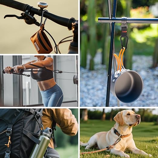 KINLINK 25 Pack Black Carabiner Clip, 2.36 inch Heavy Duty Spring Snap Hook, Small Caribeener Clips for Outdoor Camping, Swing Set, Hammock, Hiking Travel, Fishing, Quick Link Keychain