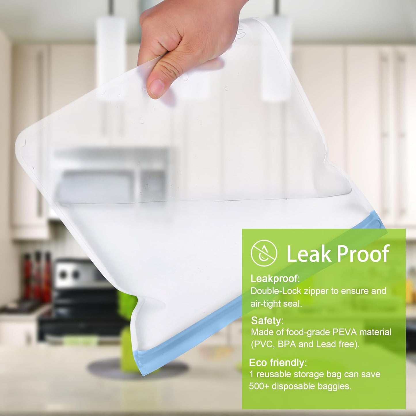 SPLF 9 Pack Reusable Gallon Freezer Bags Dishwasher Safe, BPA Free 1 gallon Leakproof Silicone and Plastic Free Food Storage Bags for Meal Prep, Fruits, Sandwich, Snack, Travel Items - Muticolor