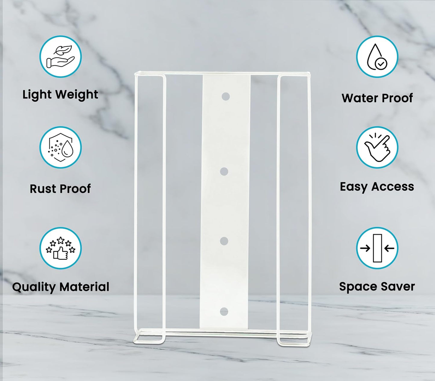 Alpine Glove Holder for Wall Mount - Latex Glove Holder Wire Glove Dispenser for Wall Disposable Glove Box & Tissue Box - Fits 4 Box (White)