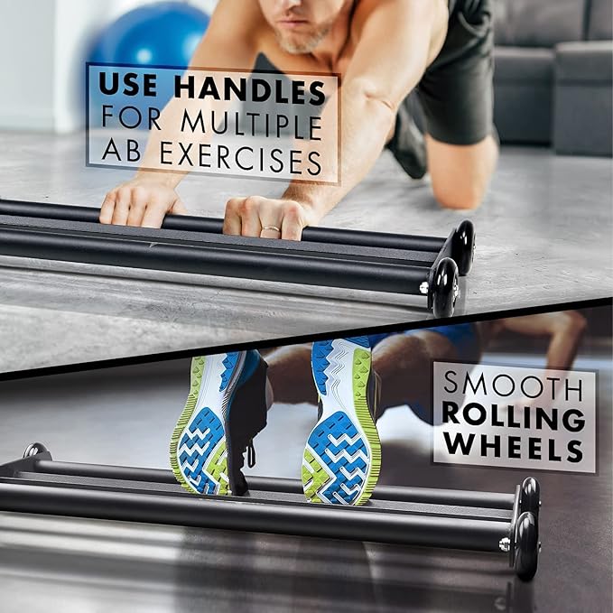 Yes4All Glute Ham Glider, Exercise Wheels for Home Gym Fitness, Glute Hamstring, Booty Building