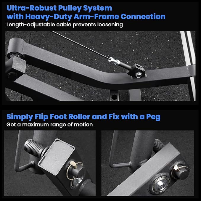 LIONSCOOL Leg Extension and Curl Machine V4.0, 1100lbs Capacity Adjustable Seated Leg Extension, Lying Leg Curl Bench, Cable Operated 2” Plate Loadable Lower Body Exercise Equipment for Home Gym