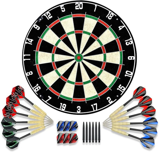 EVA Dartboard Surround Wall Protector, Sisal/Bristle Dartboard and 18g Steel Tip Darts Set Optional